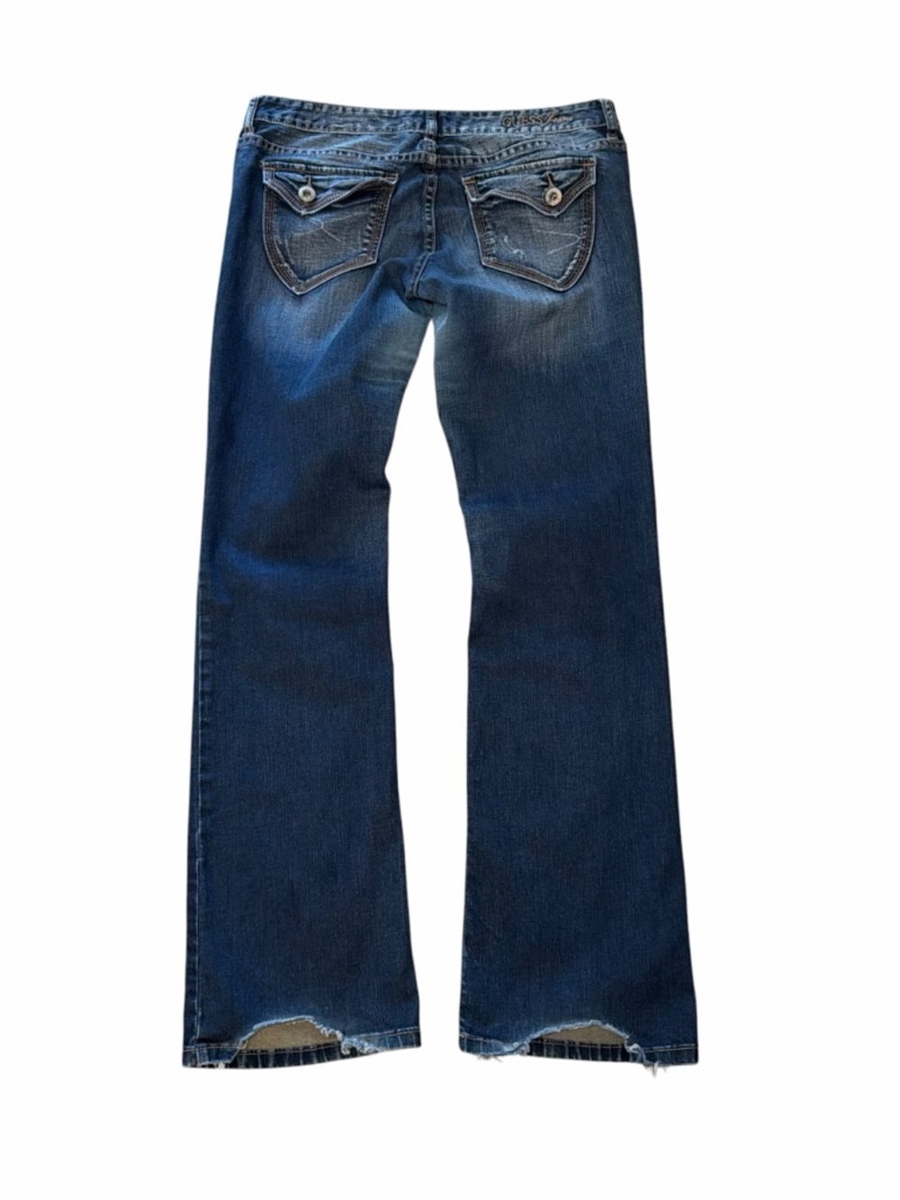 Guess Low Rise Flare Jeans Womens M Medium Wash Y2K Stretch Denim